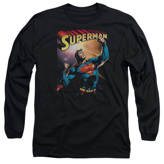 Superman - Victory - Long Sleeve Adult 18/1 - Black T-shirt