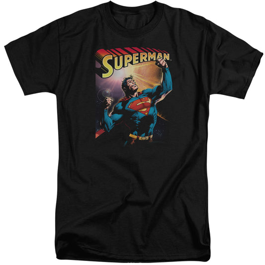 Superman - Victory - Short Sleeve Adult Tall - Black T-shirt