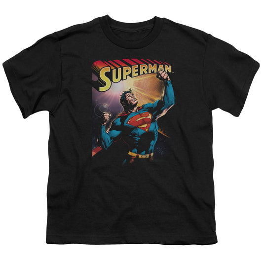 Superman - Victory - Short Sleeve Youth 18/1 - Black T-shirt