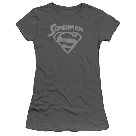 Superman - Super Arch - Short Sleeve Junior Sheer - Charcoal T-shirt