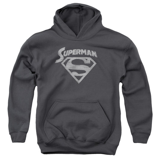 Superman - Super Arch - Youth Pull-over Hoodie - Charcoal