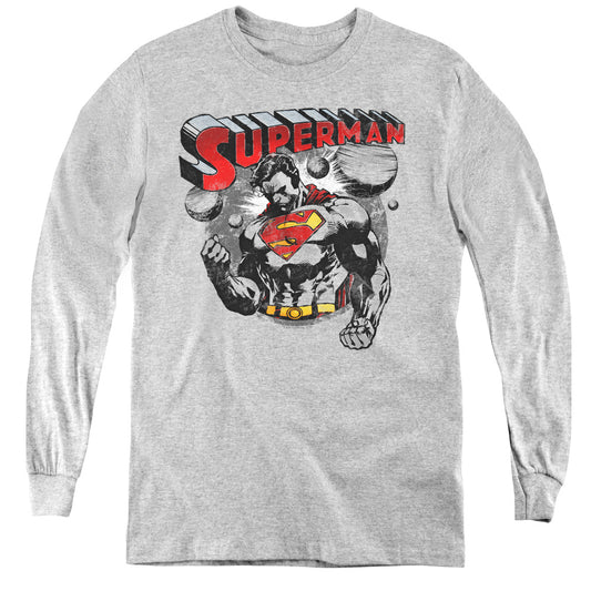 Superman - Super Ko - Youth Long Sleeve Tee - Athletic Heather