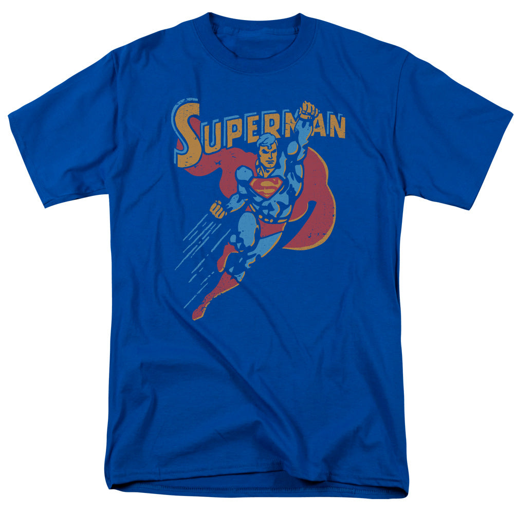 Superman - Life Like Action - Short Sleeve Adult 18/1 - Royal Blue T-shirt