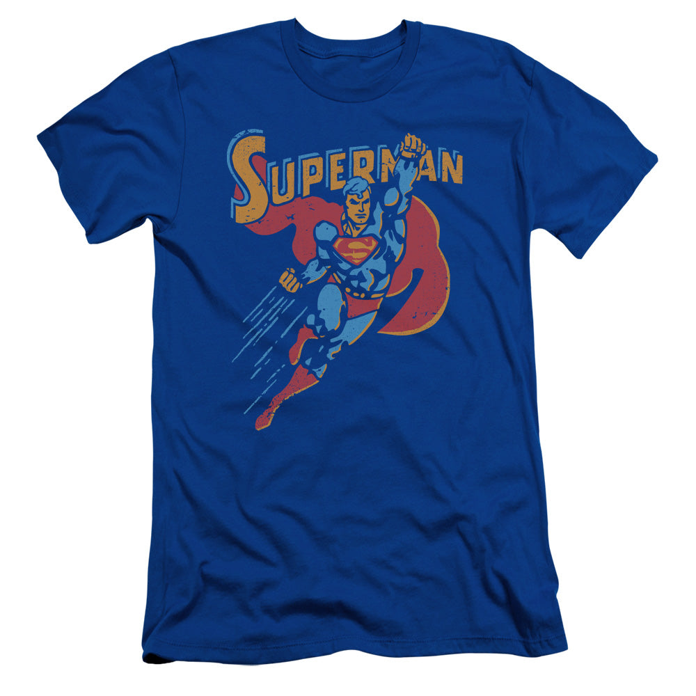 Superman - Life Like Action - Short Sleeve Adult 30/1 - Royal Blue T-shirt