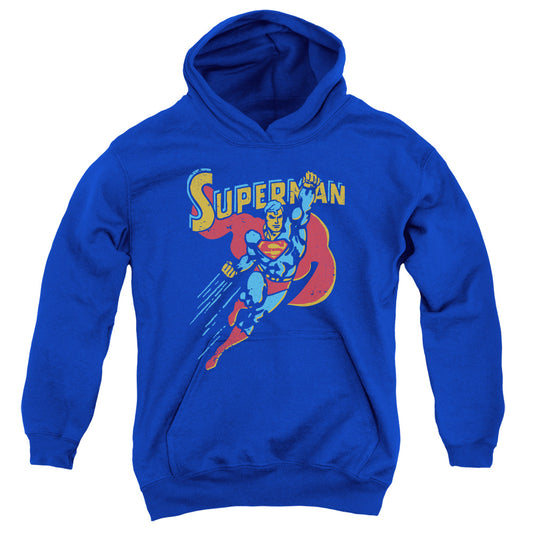 Superman - Life Like Action - Youth Pull-over Hoodie - Royal
