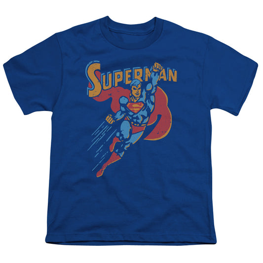 Superman - Life Like Action - Short Sleeve Youth 18/1 - Royal Blue T-shirt
