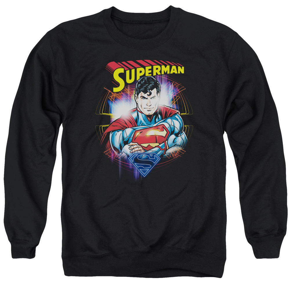 Superman - Glam - Adult Crewneck Sweatshirt - Black