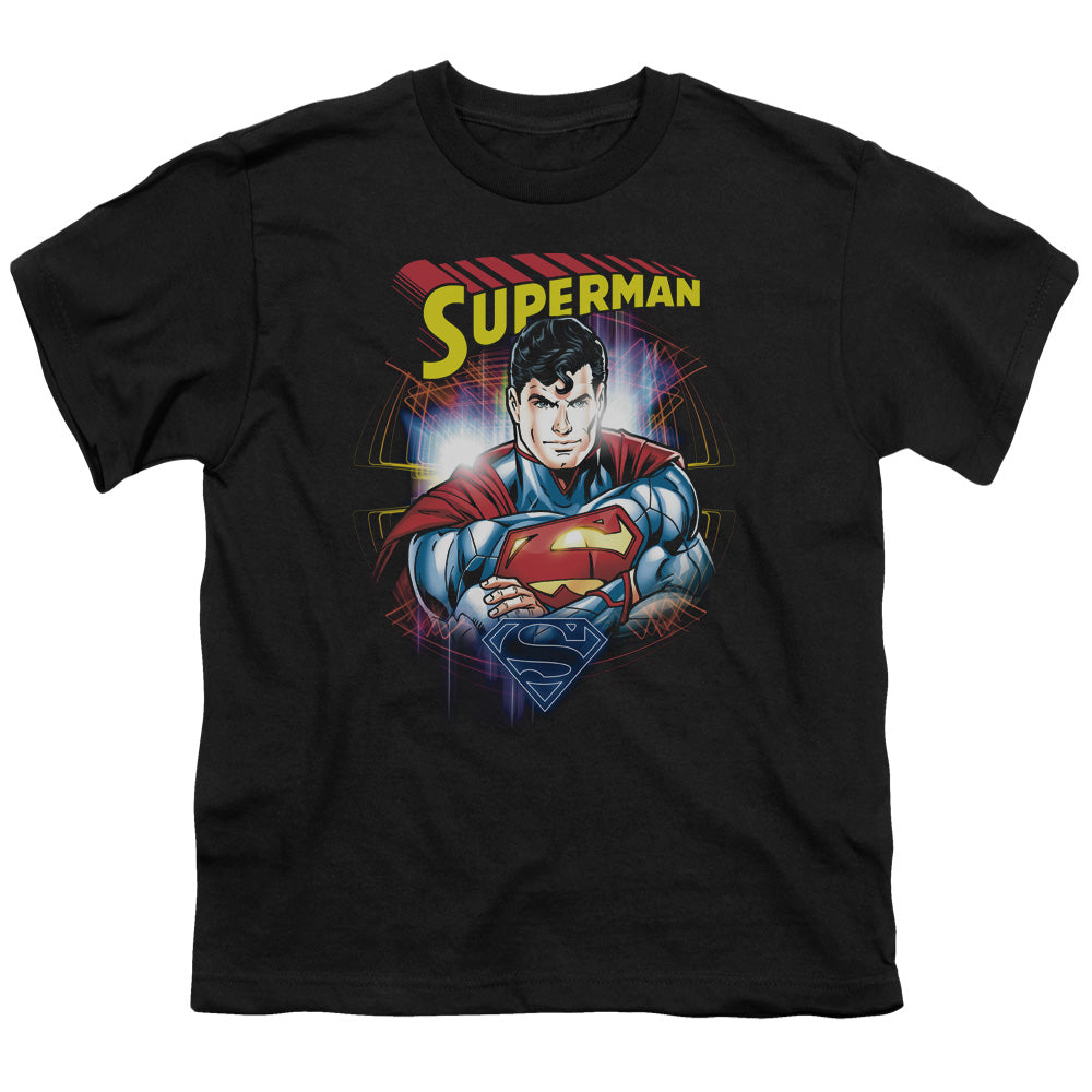 Superman - Glam - Short Sleeve Youth 18/1 - Black T-shirt