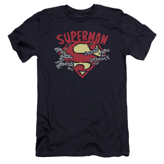 Superman - Chain Breaking-premuim Canvas Adult Slim Fit 30/1 - Navy