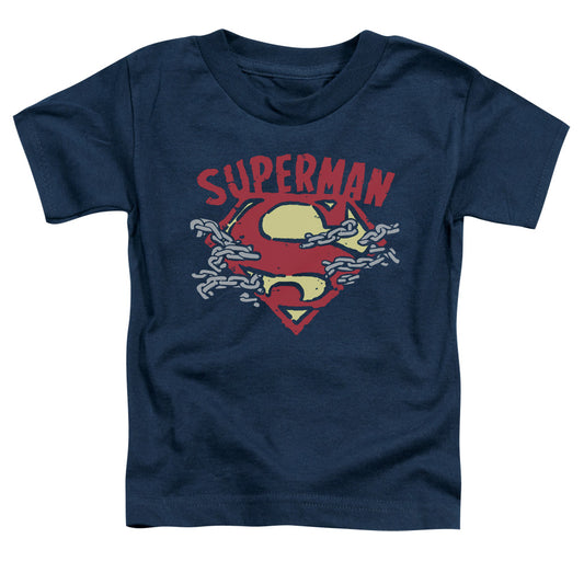Superman - Chain Breaking - Short Sleeve Toddler Tee - Navy T-shirt