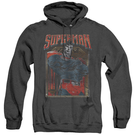 Superman - Head Bang - Adult Heather Hoodie - Black