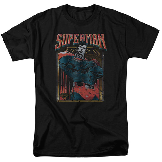 Superman - Head Bang - Short Sleeve Adult 18/1 - Black T-shirt