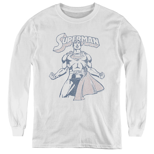 Superman - Get Some - Youth Long Sleeve Tee - White