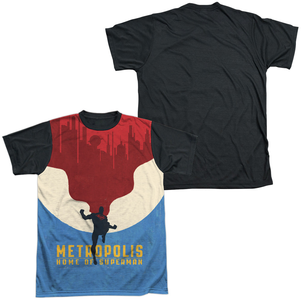 Superman - Home - Short Sleeve Adult White Front Black Back   - White T-shirt