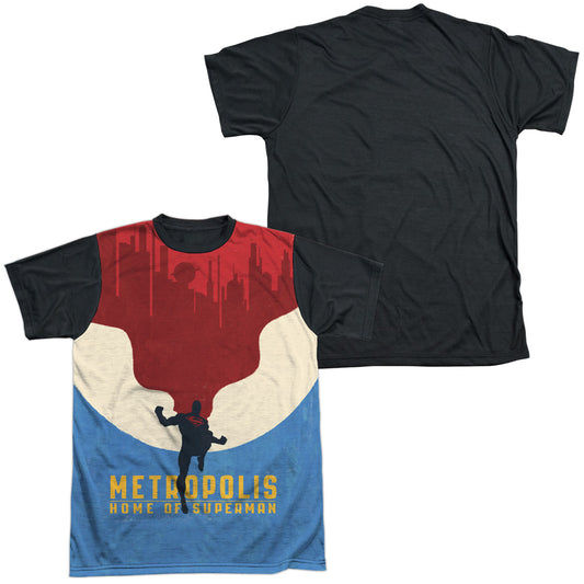 Superman - Home - Short Sleeve Adult White Front Black Back   - White T-shirt