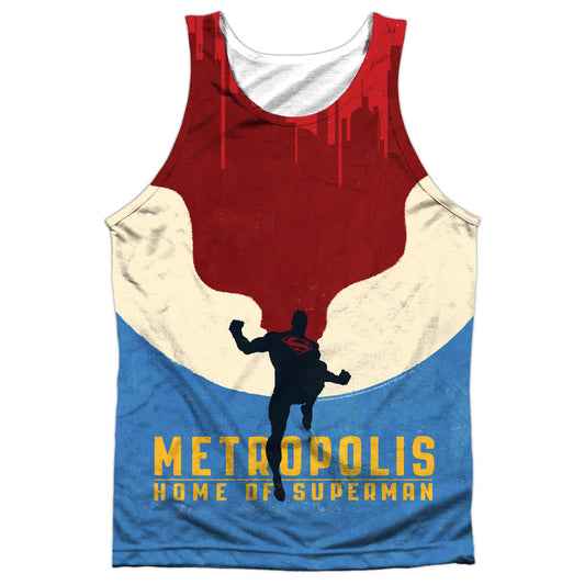 Superman - Home - Adult 100% Poly Tank Top - White