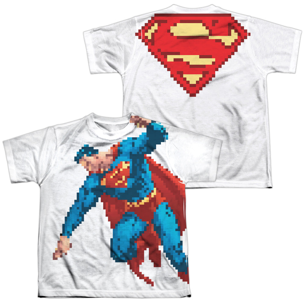 Superman - Suoerbit (Front/back Print) - Short Sleeve Youth Poly Crew - White T-shirt