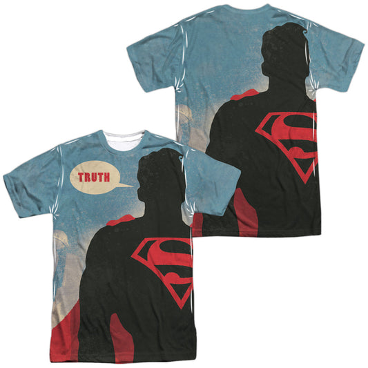 Superman - Truth (Front/back Print) - Short Sleeve Adult Poly Crew - White T-shirt