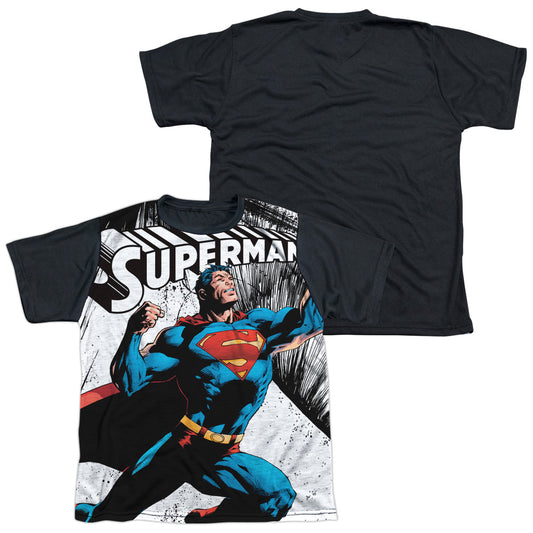 Superman - To Infinity - Short Sleeve Youth White Front Black Back   - White T-shirt