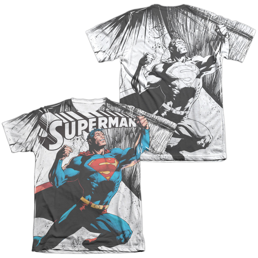 Superman - To Infinity (Front/back Print) - Adult Poly/cotton Short Sleeve Tee - White T-shirt