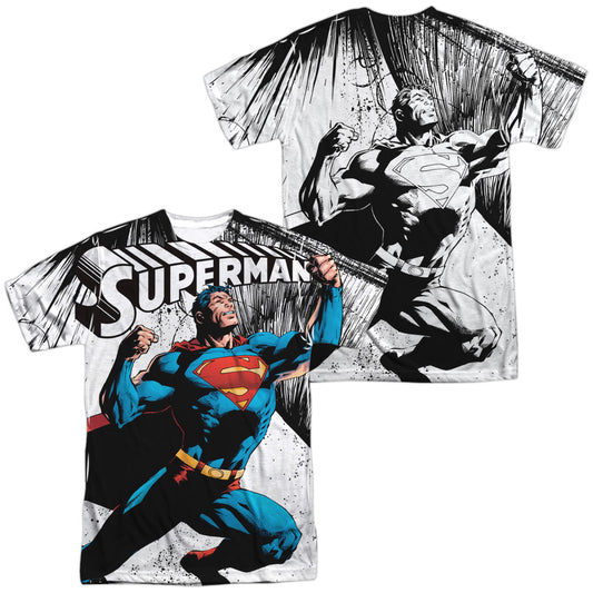 Superman - To Infinity (Front/back Print) - Short Sleeve Adult Poly Crew - White T-shirt