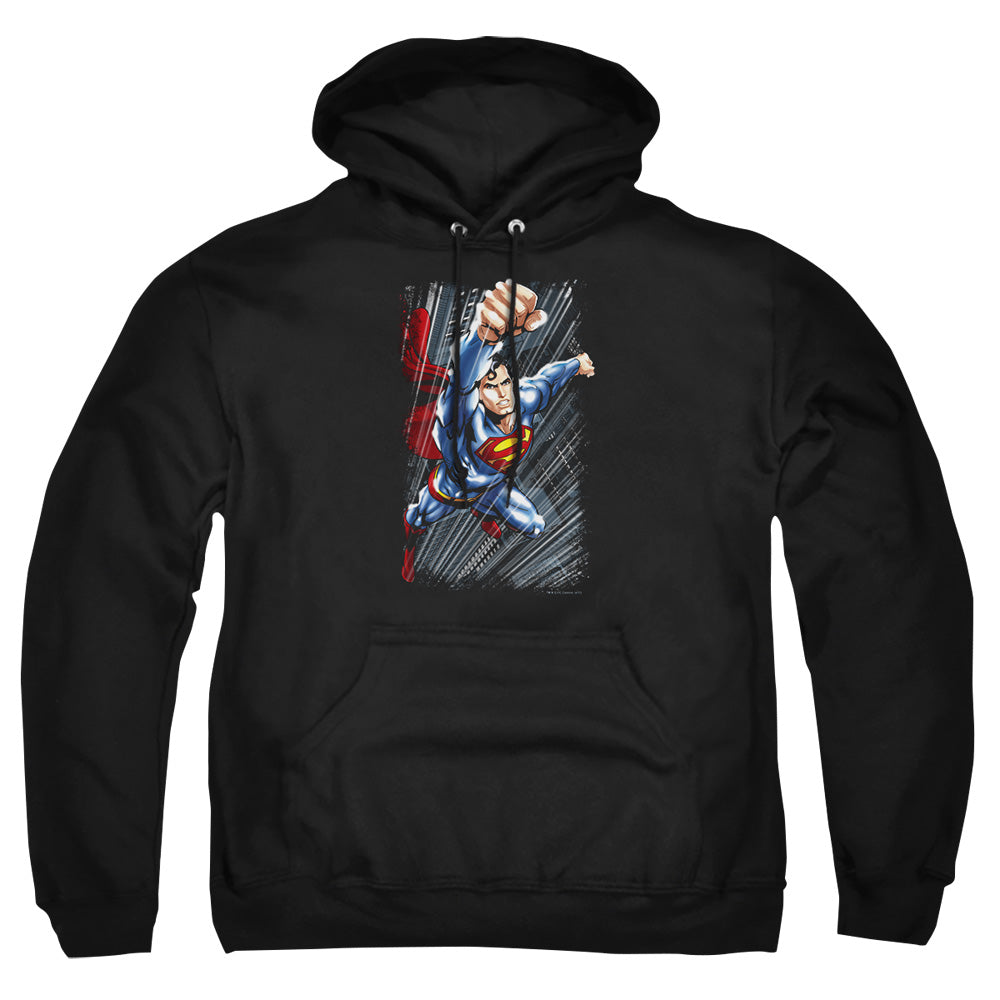 Superman - Faster Than - Adult Pull-over Hoodie - Black