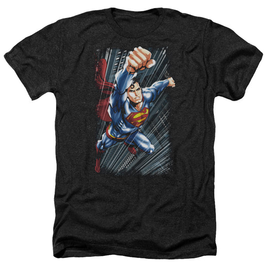 Superman - Faster Than - Adult Heather-black
