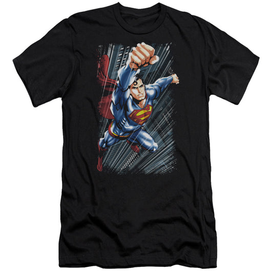 Superman - Faster Than - Short Sleeve Adult 30/1 - Black T-shirt