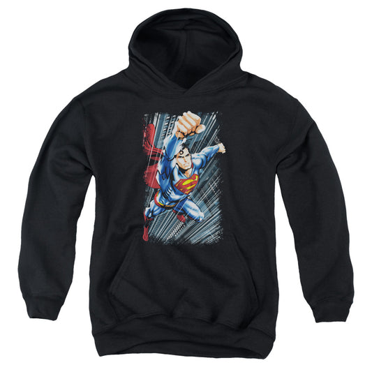 Superman - Faster Than - Youth Pull-over Hoodie - Black