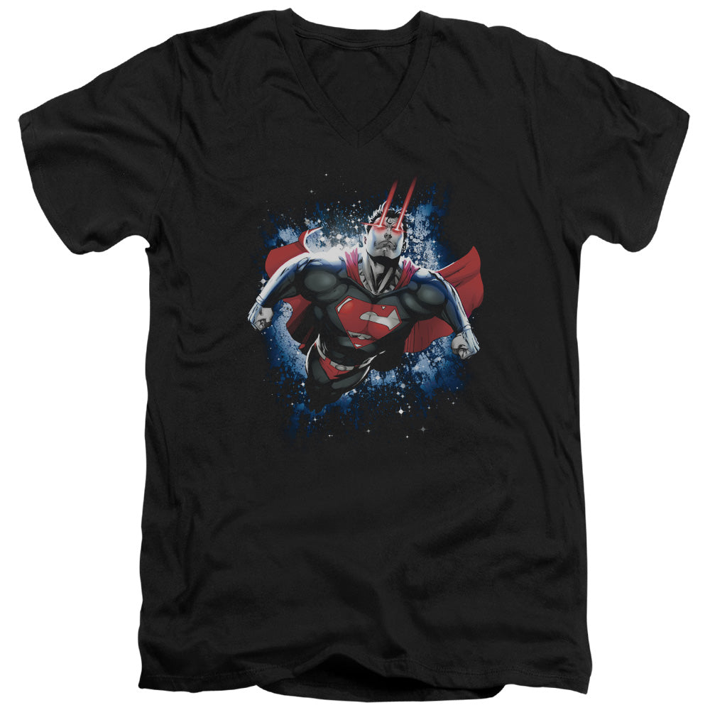 Superman - Stardust - Short Sleeve Adult V-neck 30/1 - Black T-shirt