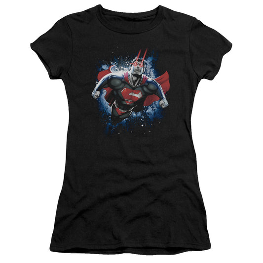 Superman - Stardust - Short Sleeve Junior Sheer - Black T-shirt