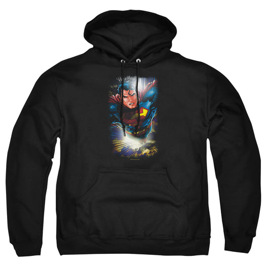 Superman - In The Sky - Adult Pull-over Hoodie - Black