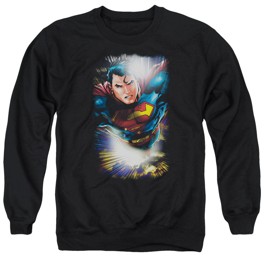 Superman - In The Sky - Adult Crewneck Sweatshirt - Black