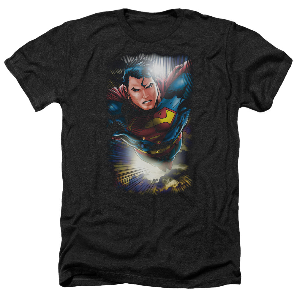 Superman - In The Sky - Adult Heather-black