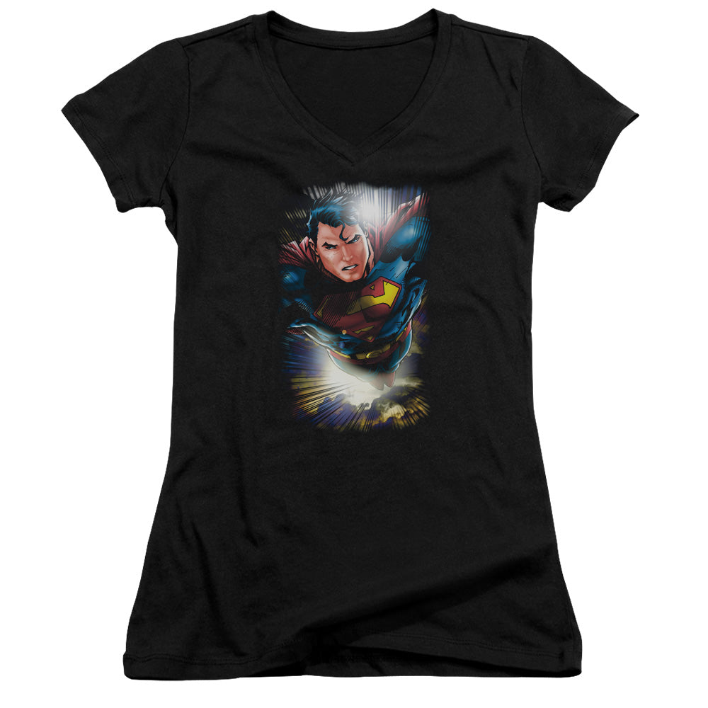 Superman - In The Sky-junior V-neck - Black