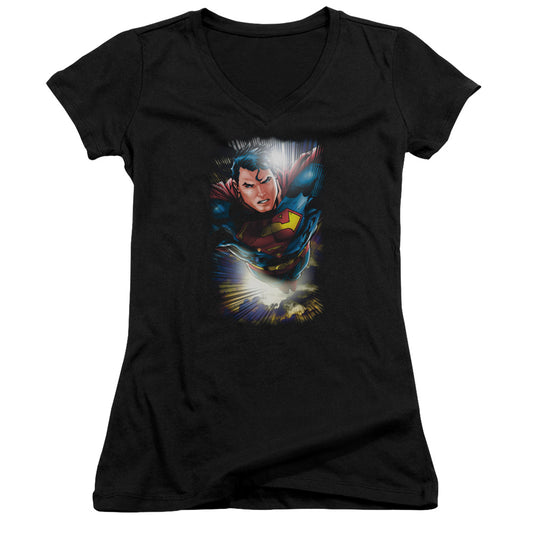 Superman - In The Sky-junior V-neck - Black
