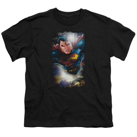 Superman - In The Sky - Short Sleeve Youth 18/1 - Black T-shirt
