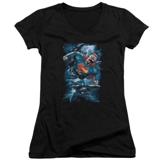 Superman - Stormy Flight-junior V-neck - Black