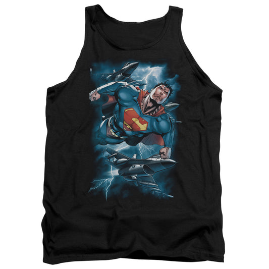 Superman - Stormy Flight - Adult Tank - Black