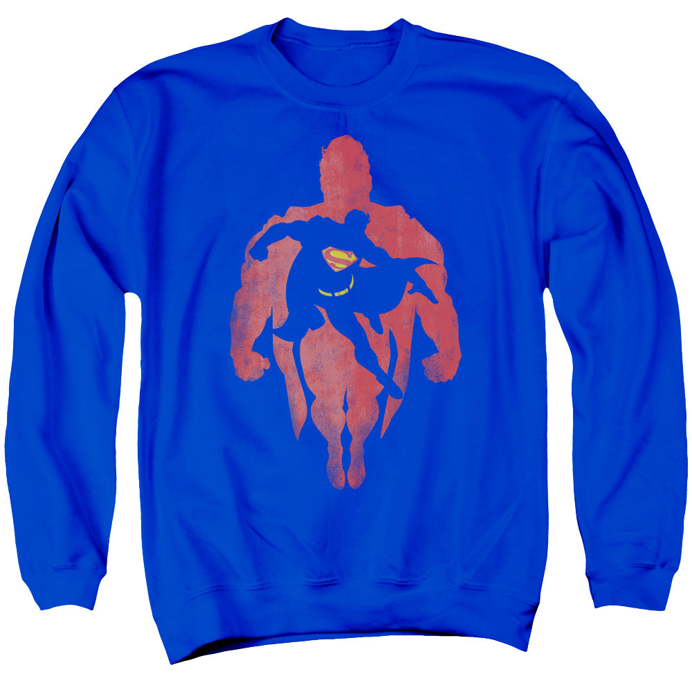 Superman - Super Knockout - Adult Crewneck Sweatshirt - Royal Blue