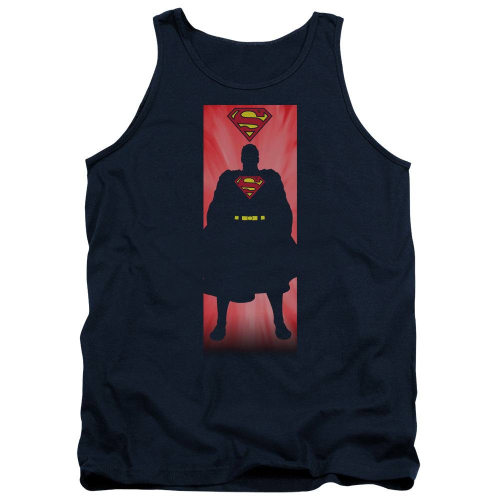 Superman - Block - Adult Tank - Navy