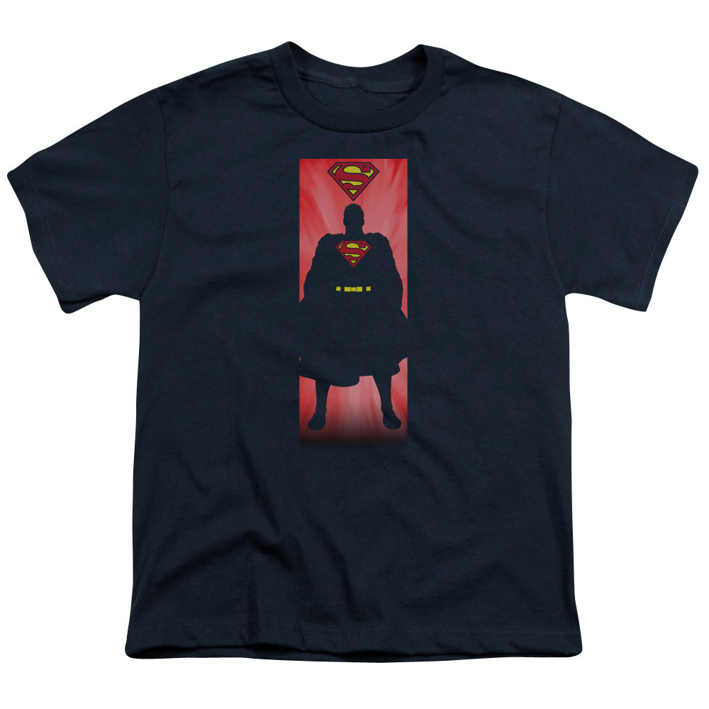Superman - Block - Short Sleeve Youth 18/1 - Navy T-shirt