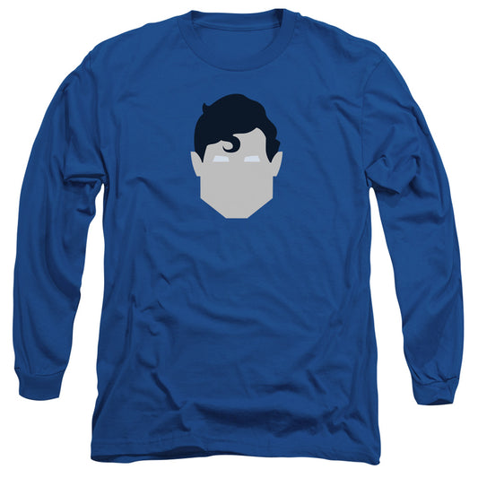 Superman - Supes Head - Long Sleeve Adult 18/1 - Royal Blue T-shirt