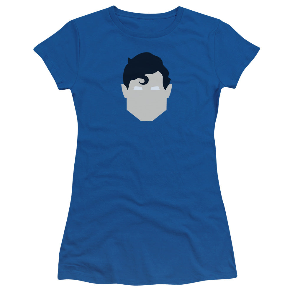Superman - Supes Head - Short Sleeve Junior Sheer - Royal Blue T-shirt