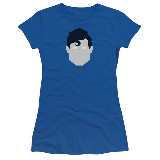 Superman - Supes Head - Short Sleeve Junior Sheer - Royal Blue T-shirt