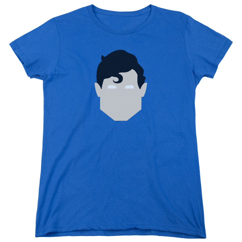 Superman - Supes Head - Short Sleeve Womens Tee - Royal Blue T-shirt