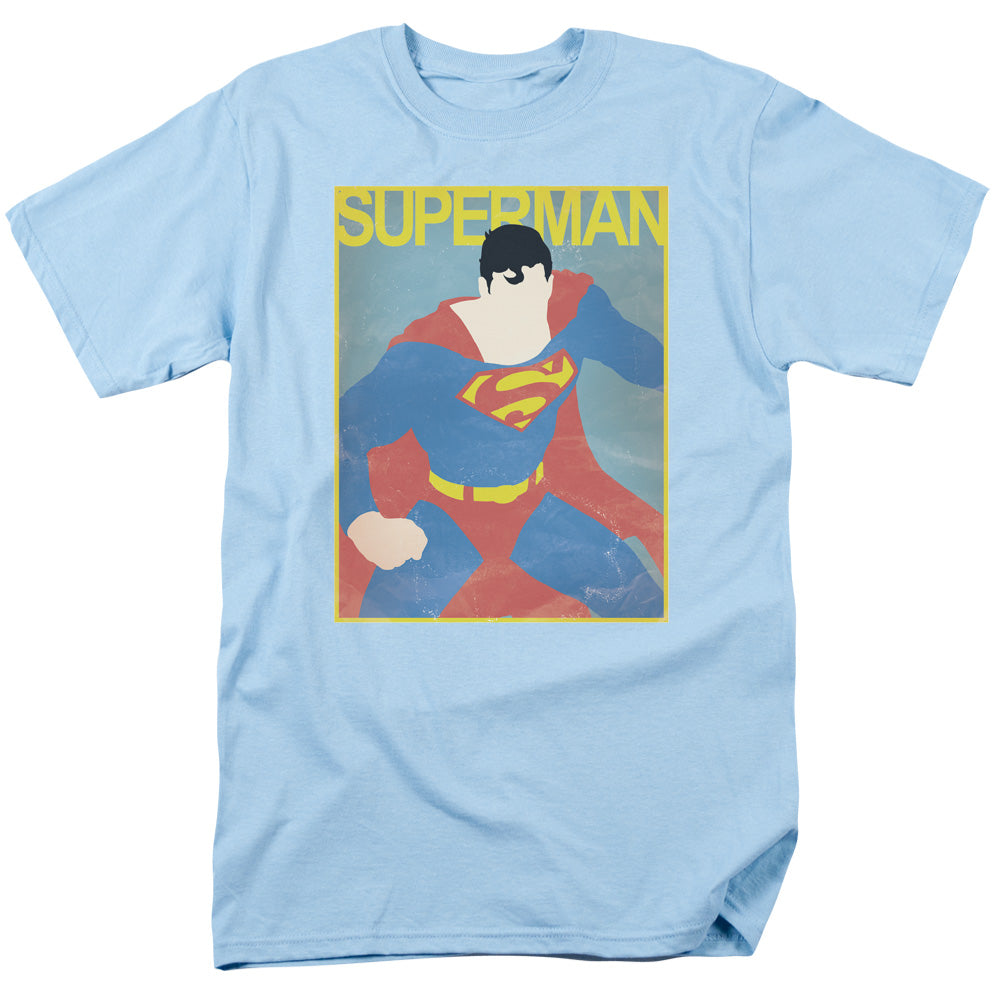 Superman - Simple Sm Poster - Short Sleeve Adult 18/1 - Light Blue T-shirt