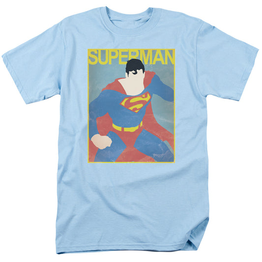 Superman - Simple Sm Poster - Short Sleeve Adult 18/1 - Light Blue T-shirt