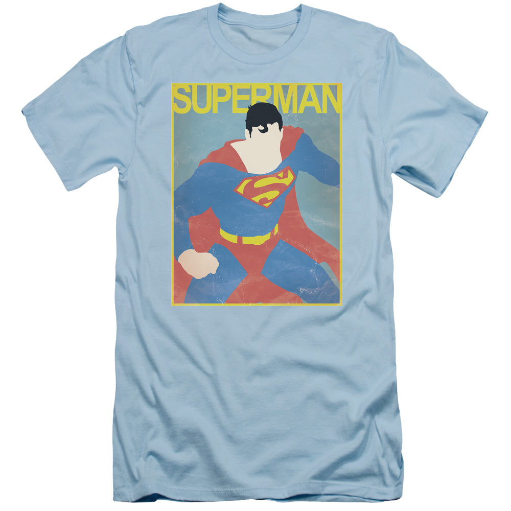 Superman - Simple Sm Poster - Short Sleeve Adult 30/1 - Light Blue T-shirt