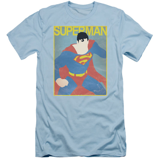Superman - Simple Sm Poster - Short Sleeve Adult 30/1 - Light Blue T-shirt